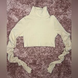 Fashion Nova Beige Ribbed Crop Top